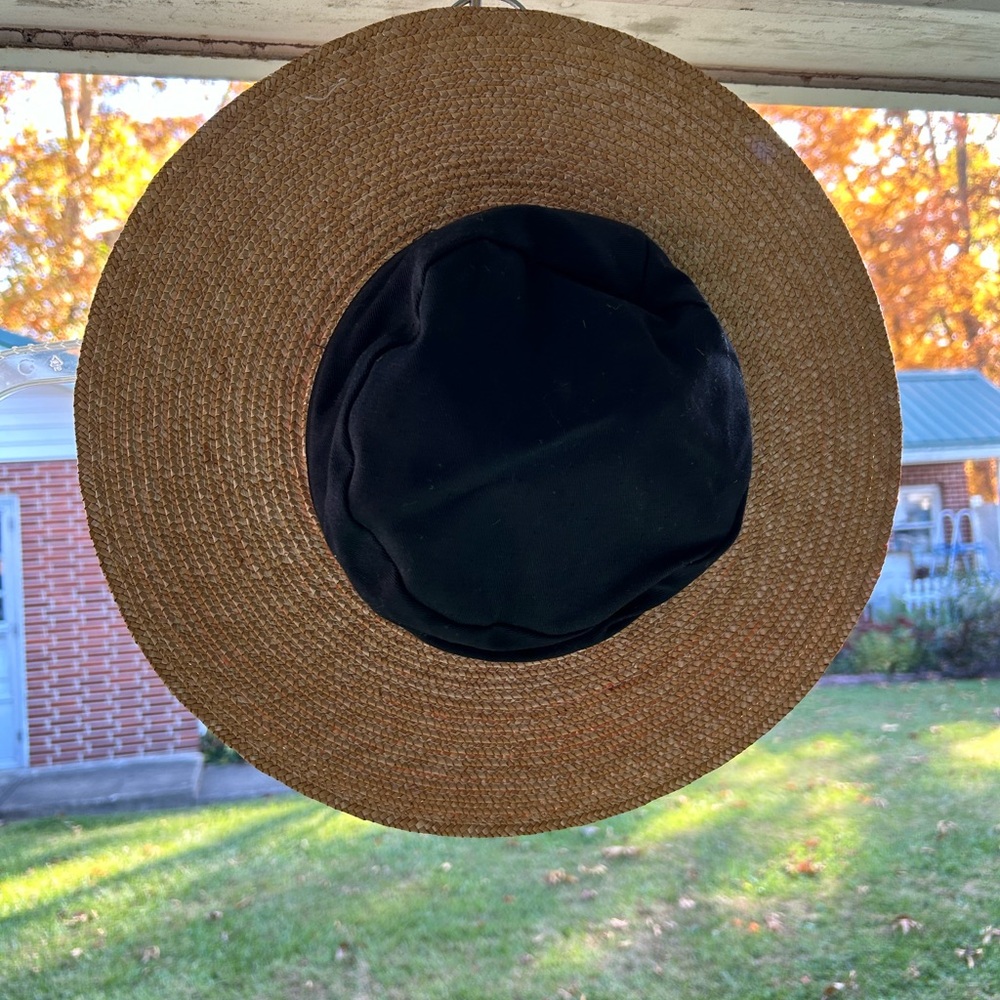 NWT vintage straw hat with black canvas center. Bought from Sears years ago!
